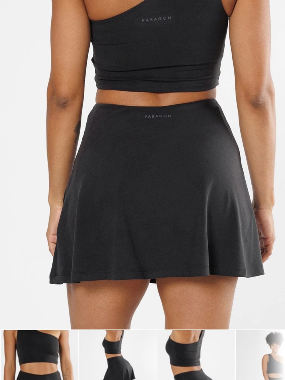 PARAGON Black Women's Sports skirt with Subtle Logo built in shorts